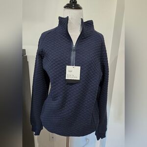 NWT Senita Athletics Quilted Lux Jacket Navy